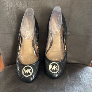 Women’s Michael Kors Black Fulton Quilted Leather Ballet Flats Sz 9M